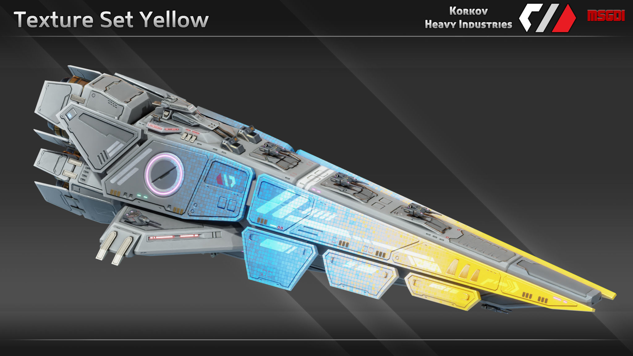 Spaceship Dragonspear Class Battleship Low-poly 3D model_10