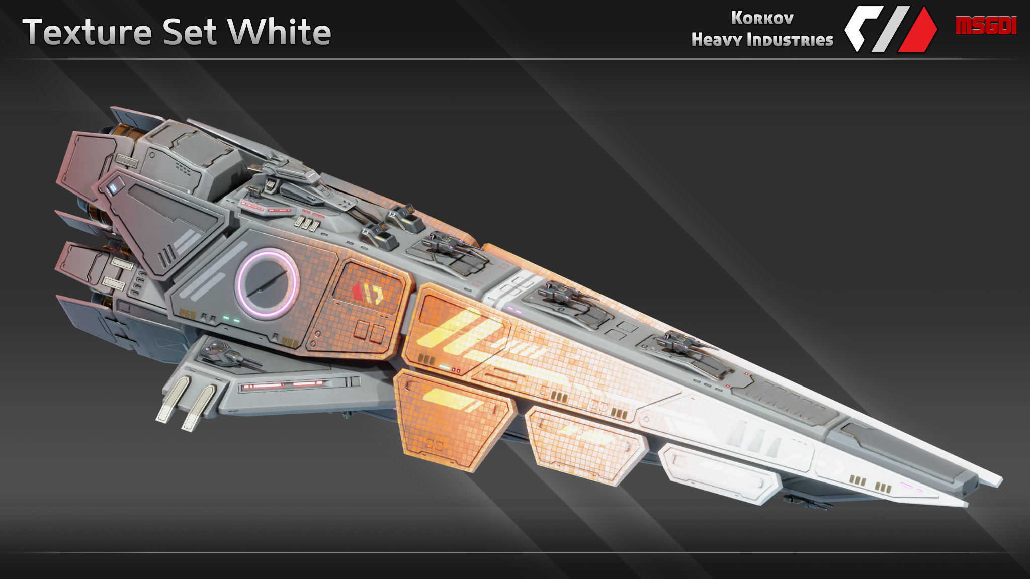 Spaceship Dragonspear Class Battleship Low-poly 3D model_9