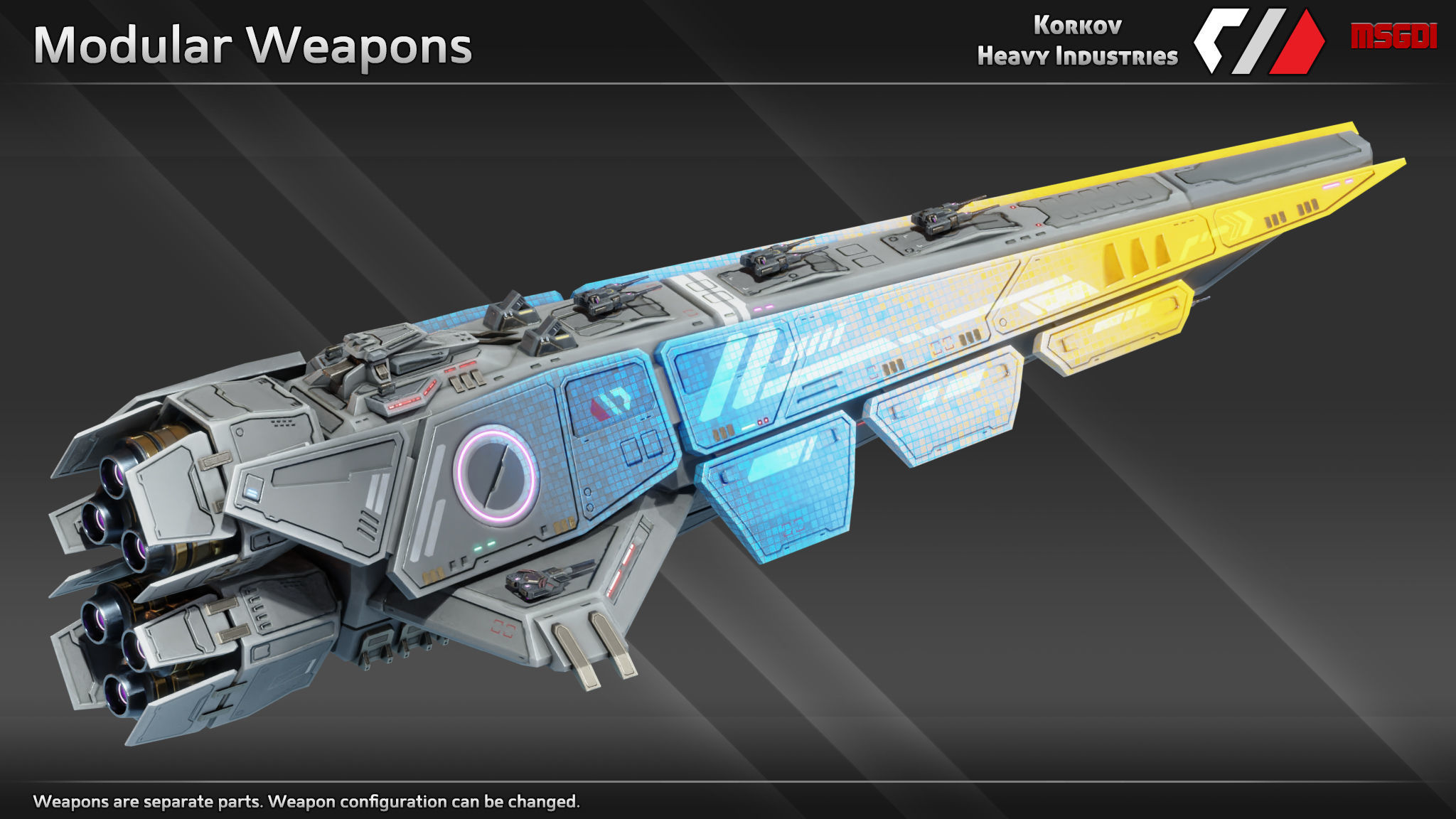 Spaceship Dragonspear Class Battleship Low-poly 3D model_4