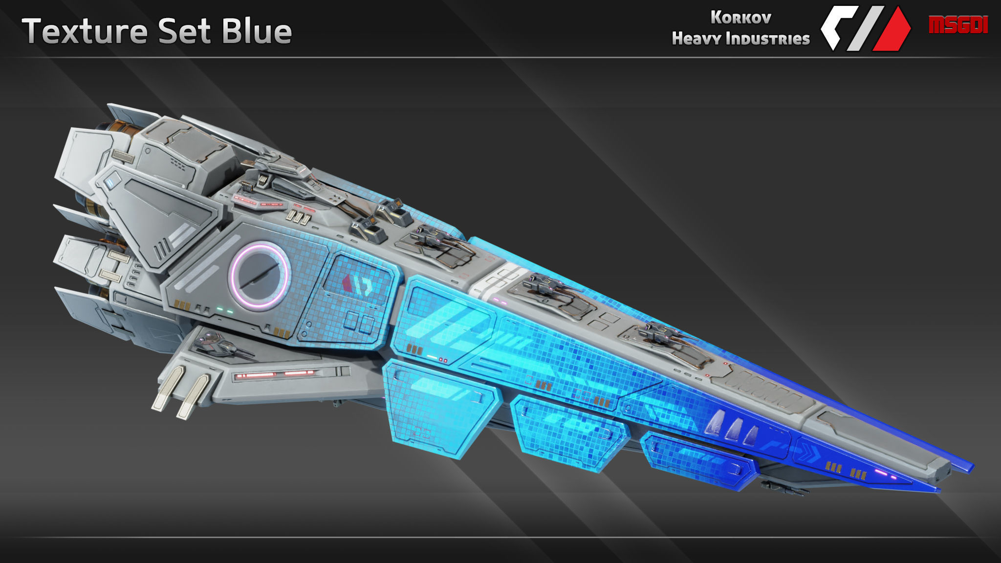 Spaceship Dragonspear Class Battleship Low-poly 3D model_6