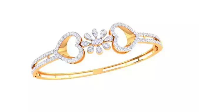 Bracelet - 8 diamond bangle gold