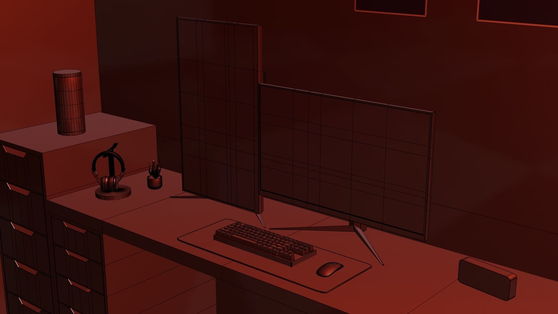 Minimatistic Computer Desk 3d Model by Nikdox 3D model_16