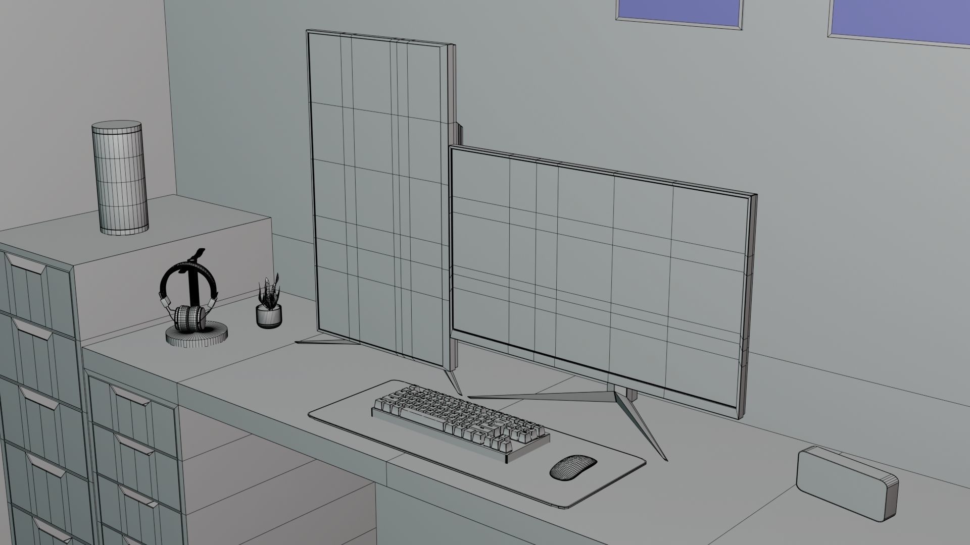 Minimatistic Computer Desk 3d Model by Nikdox 3D model_18