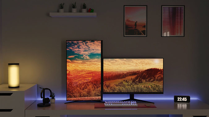 Minimatistic Computer Desk 3d Model by Nikdox 3D model 2