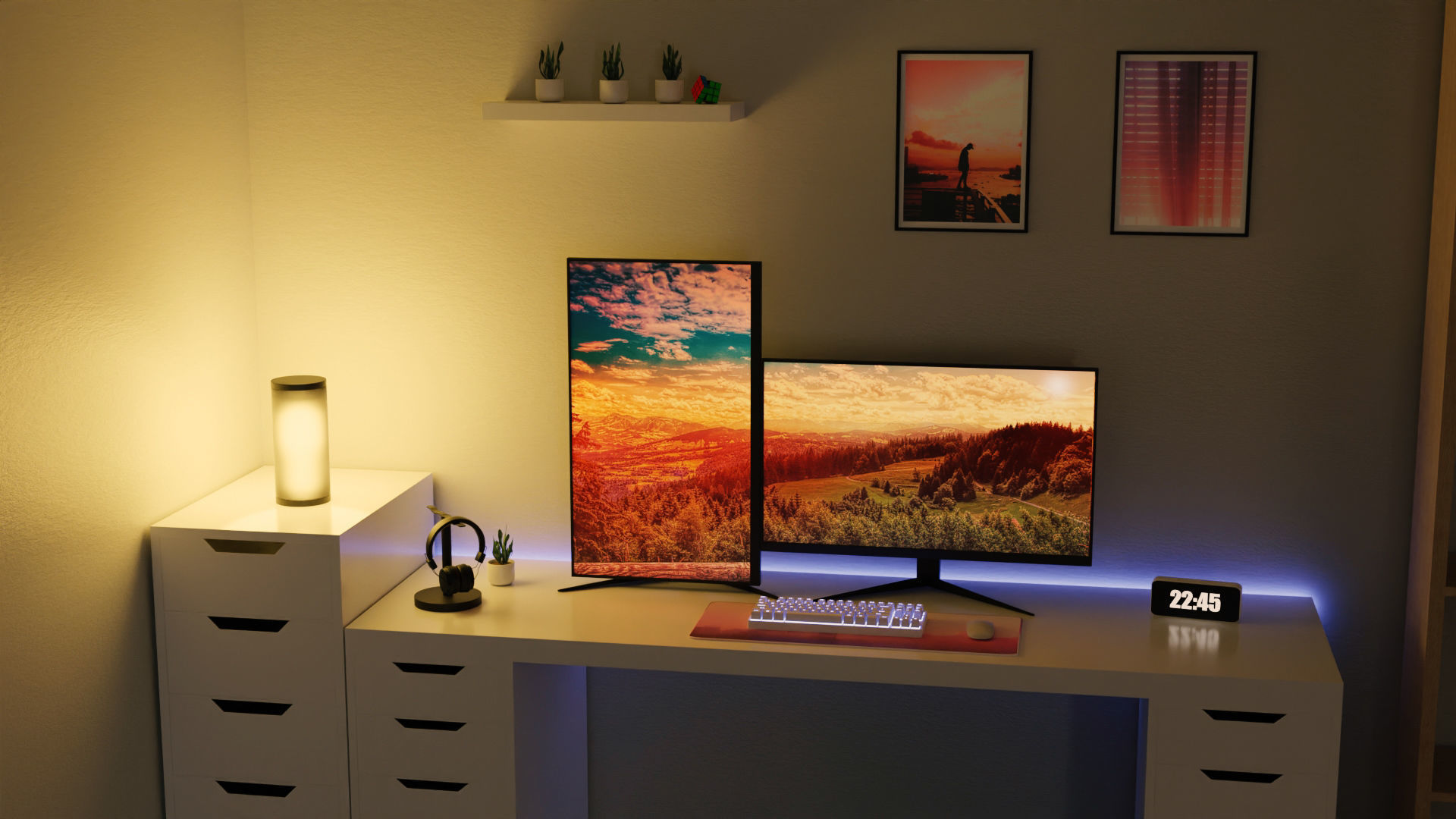 Minimatistic Computer Desk 3d Model by Nikdox 3D model_14