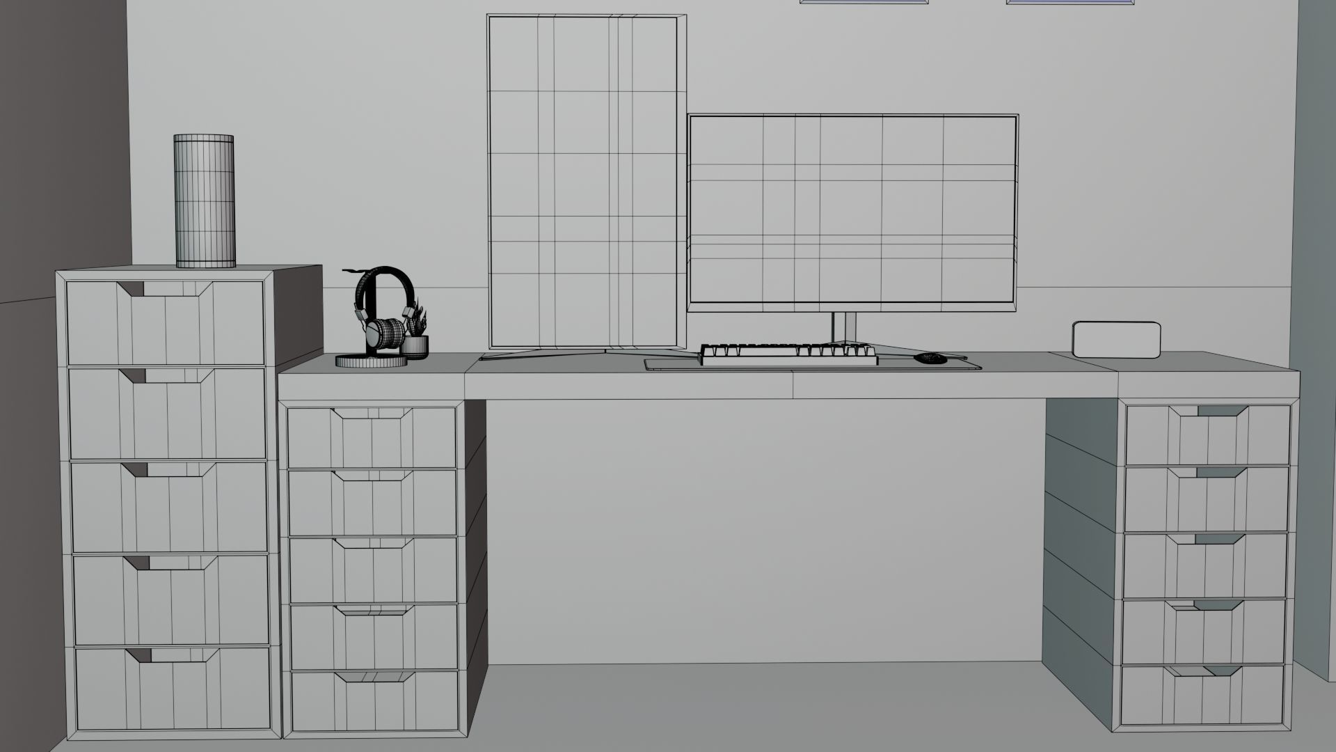 Minimatistic Computer Desk 3d Model by Nikdox 3D model_21
