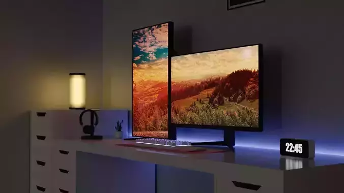 Minimatistic Computer Desk 3d Model by Nikdox 3D model