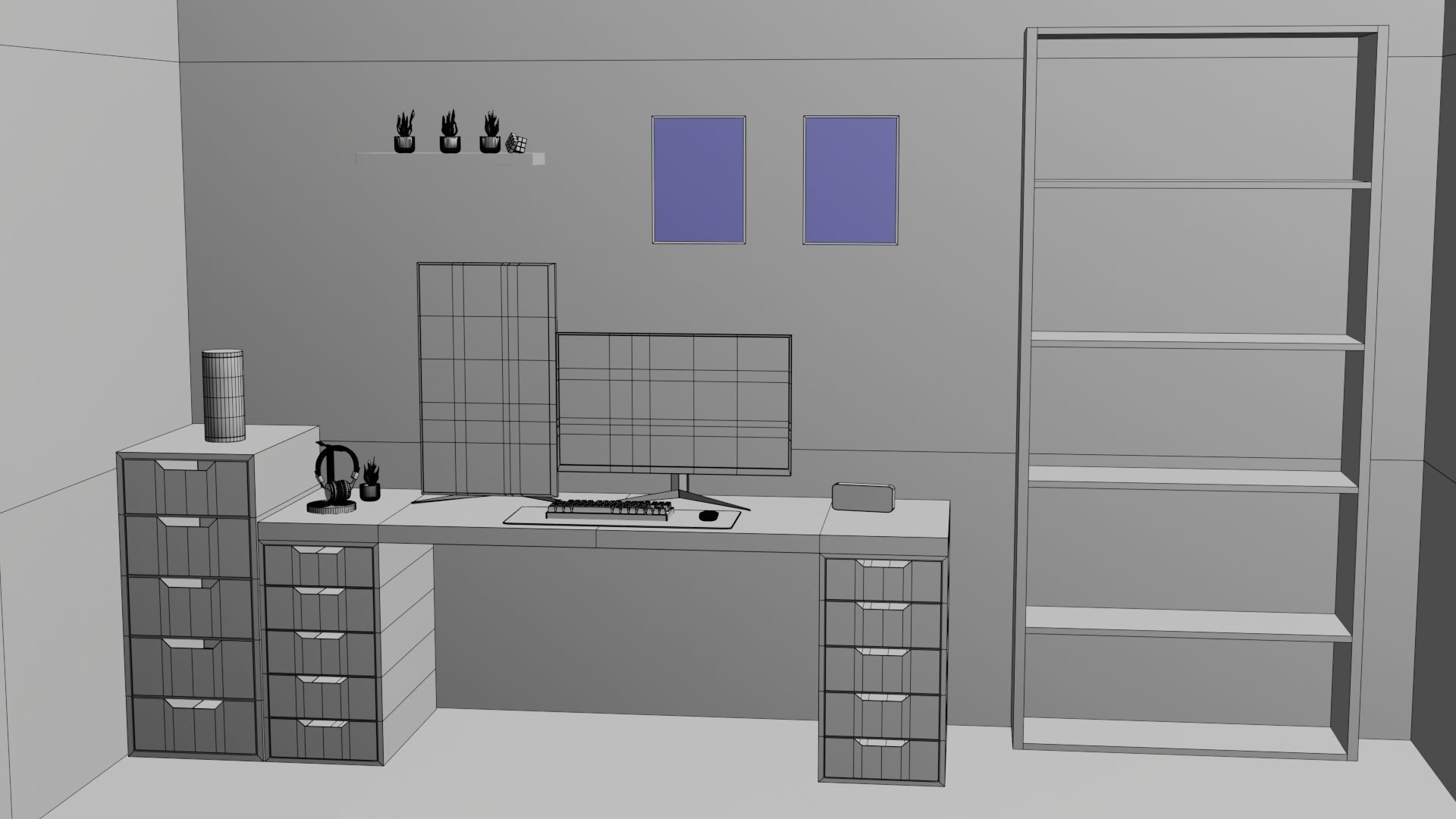 Minimatistic Computer Desk 3d Model by Nikdox 3D model_15