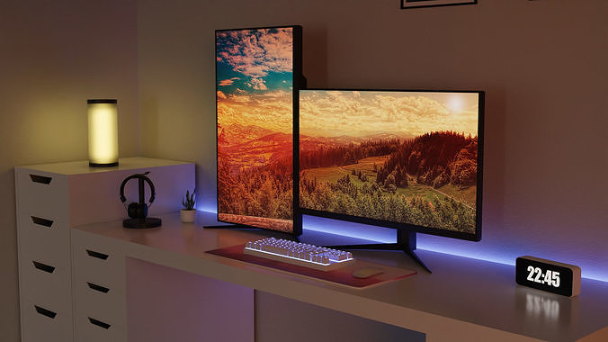 Minimatistic Computer Desk 3d Model by Nikdox 3D model 3