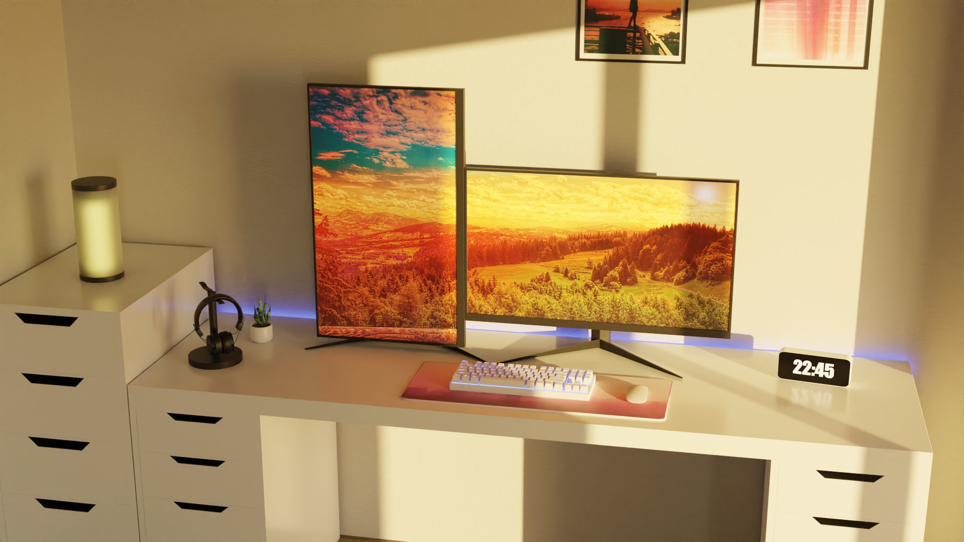 Minimatistic Computer Desk 3d Model by Nikdox 3D model_12