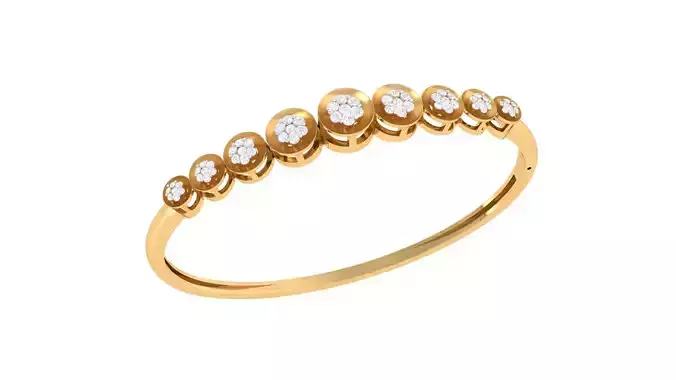 Bracelet - 9 gold ring with diamonds