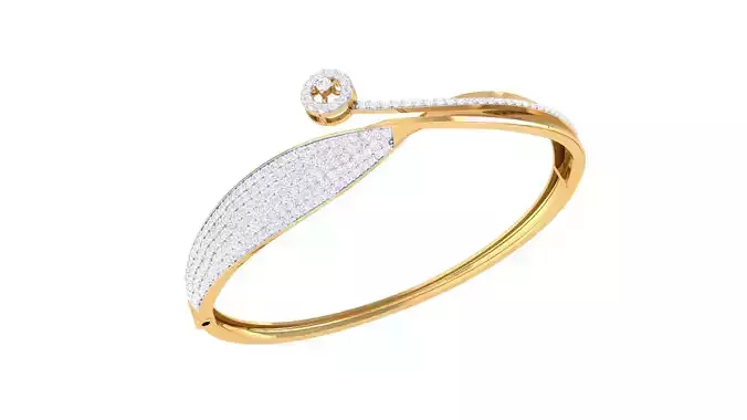 Bracelet - 8 diamond bangle gold
