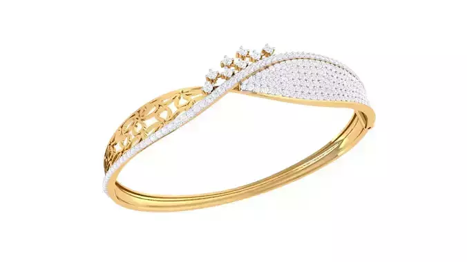 Bracelet - 7 gold and diamond bangle