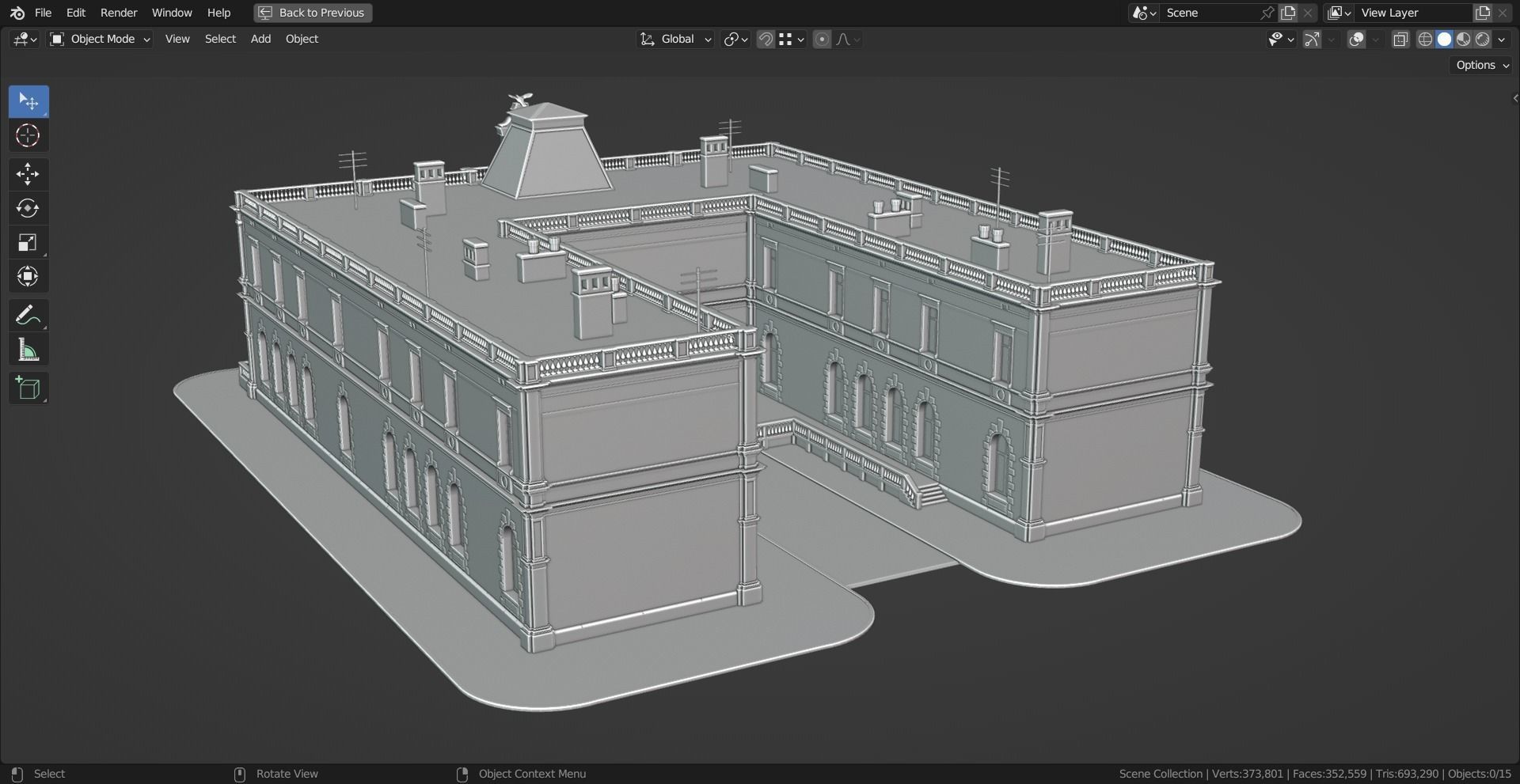 Eastern European Building 010 Low-poly 3D model_18