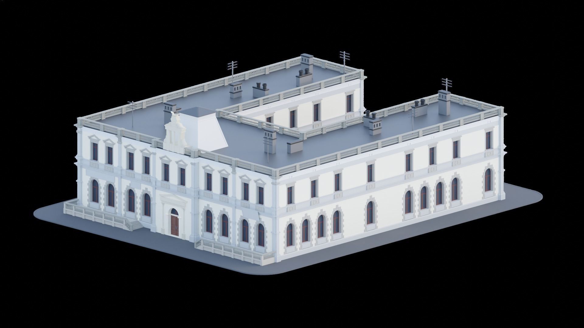 Eastern European Building 010 Low-poly 3D model_34
