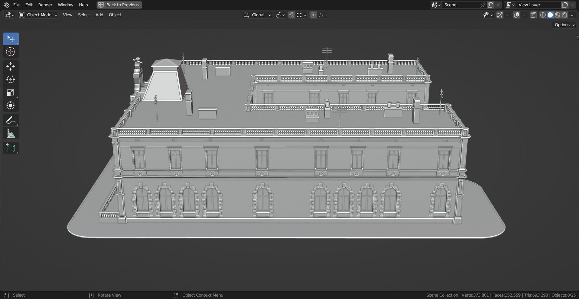 Eastern European Building 010 Low-poly 3D model_19