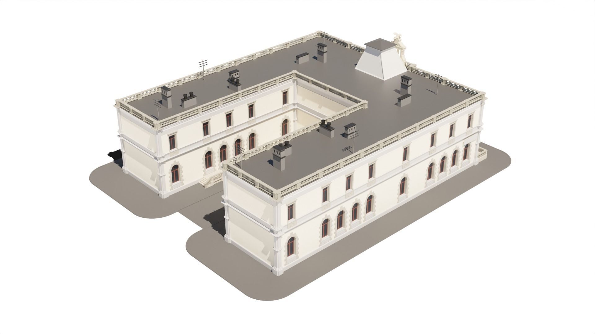 Eastern European Building 010 Low-poly 3D model_21