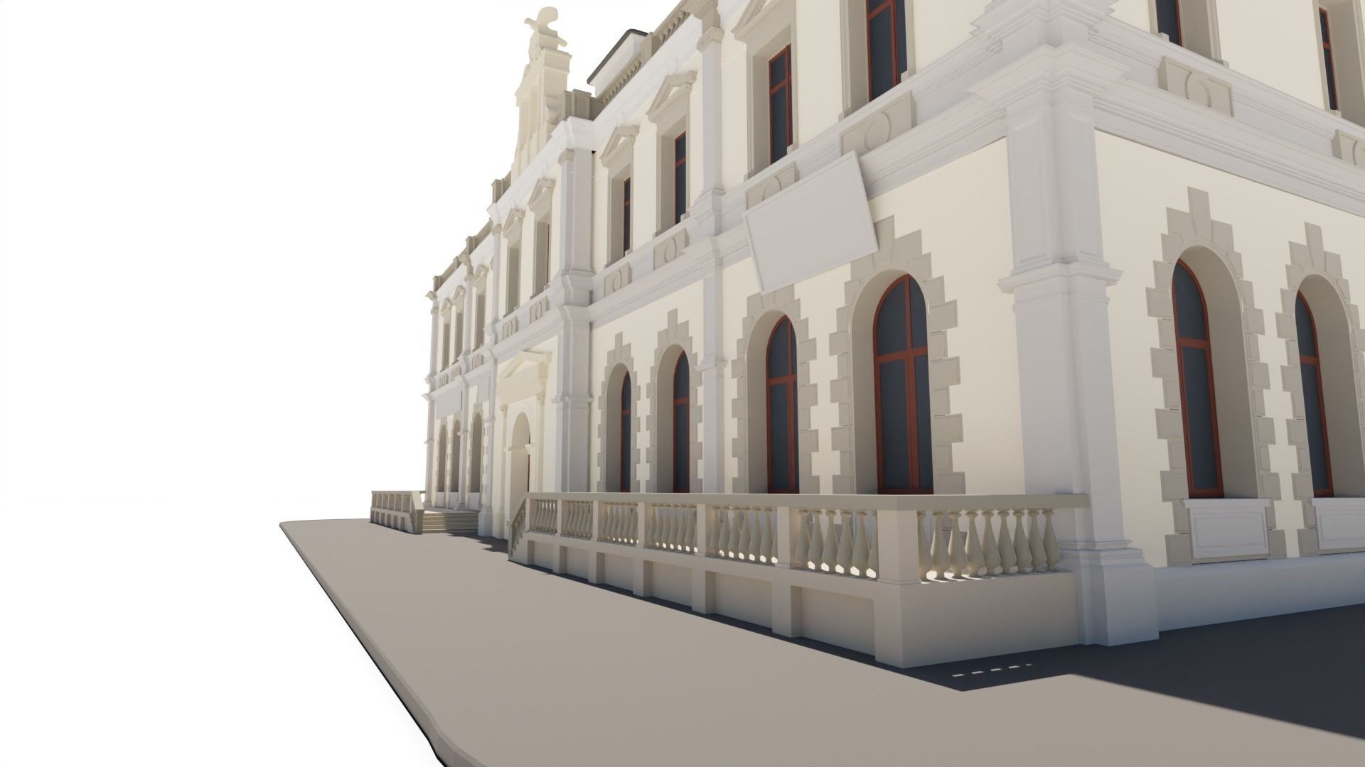 Eastern European Building 010 Low-poly 3D model_9