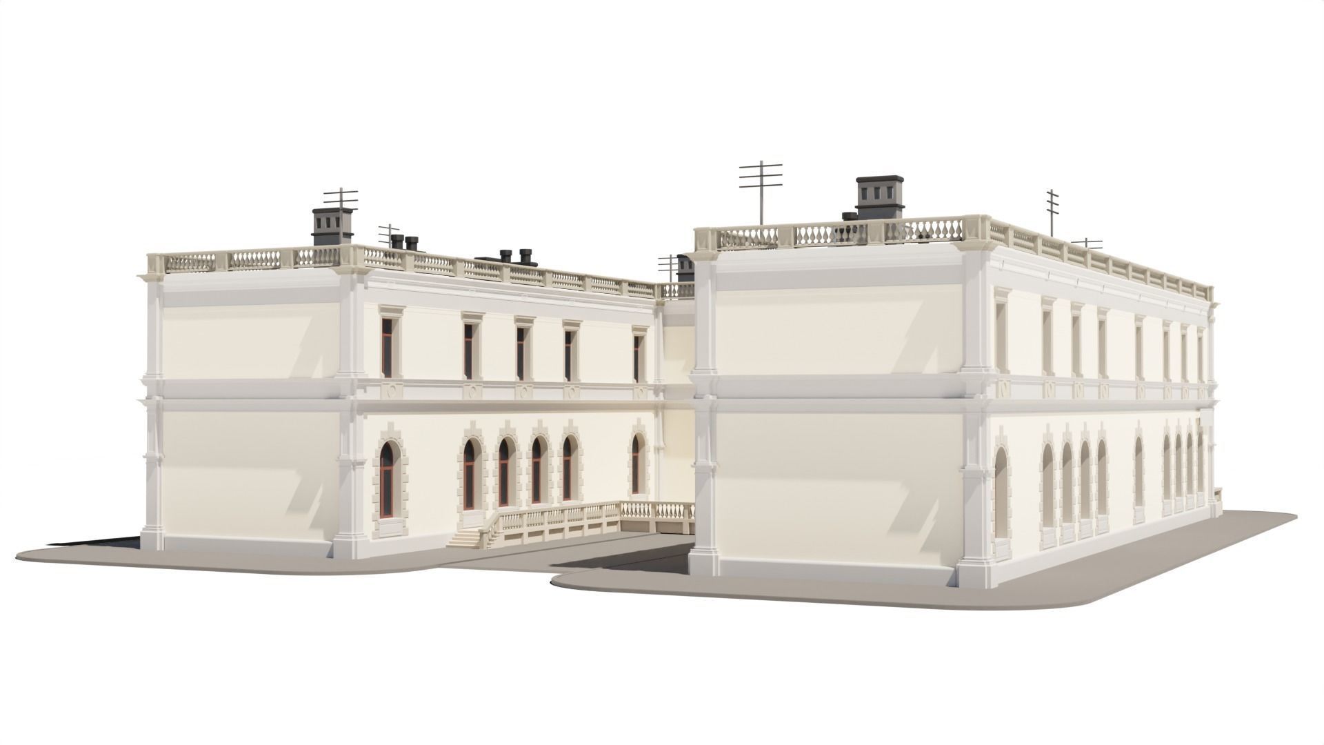 Eastern European Building 010 Low-poly 3D model_22