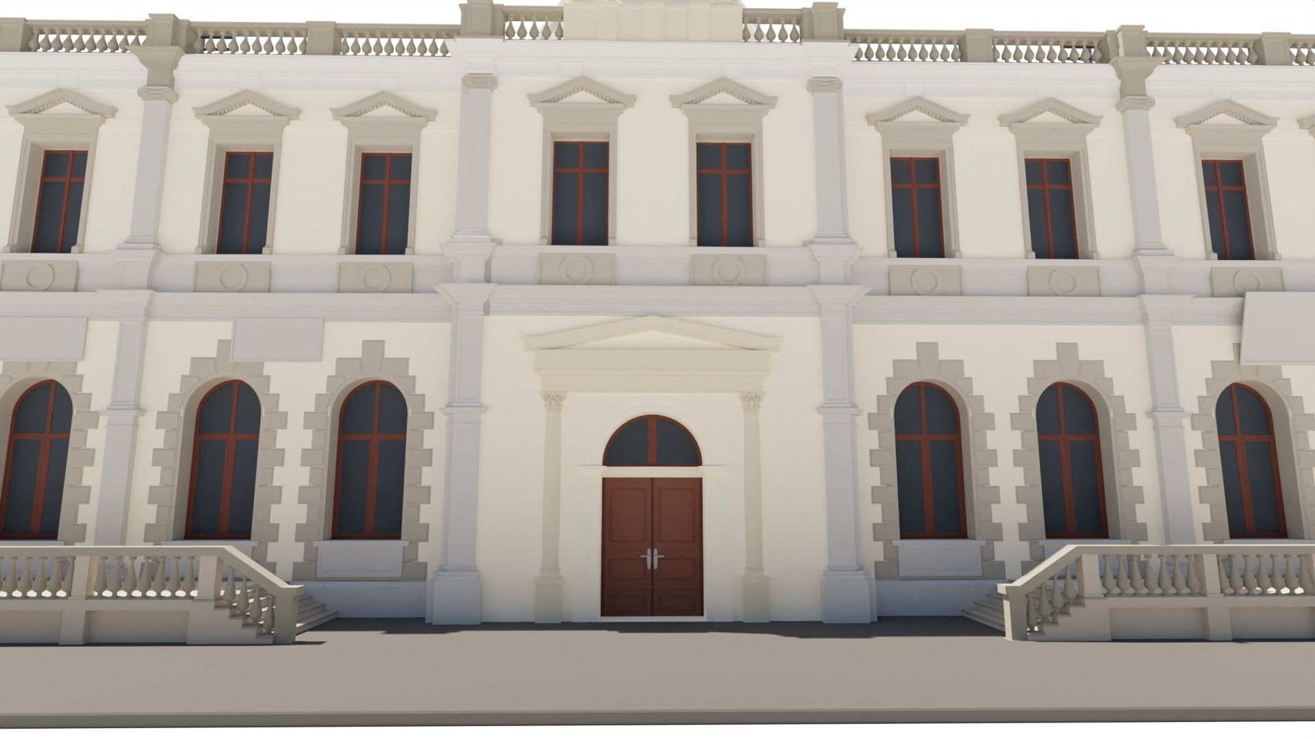Eastern European Building 010 Low-poly 3D model_8