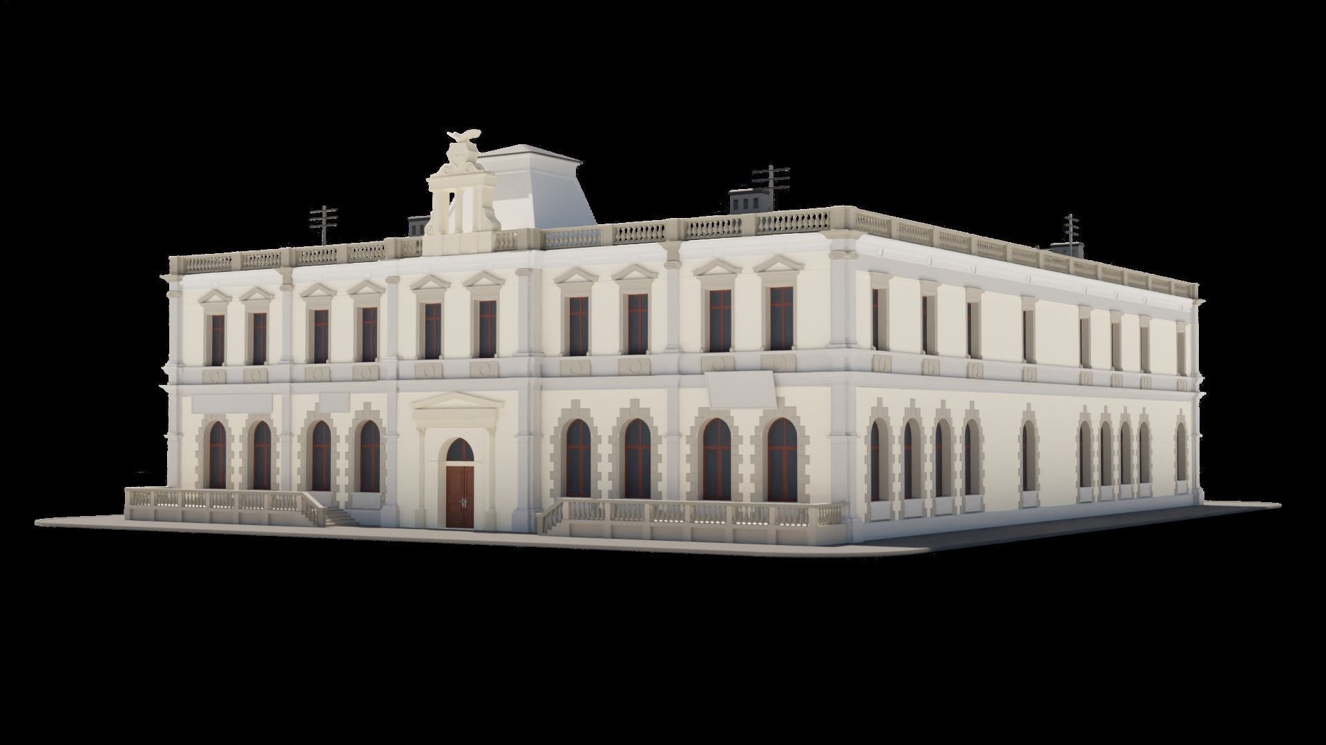 Eastern European Building 010 Low-poly 3D model_30
