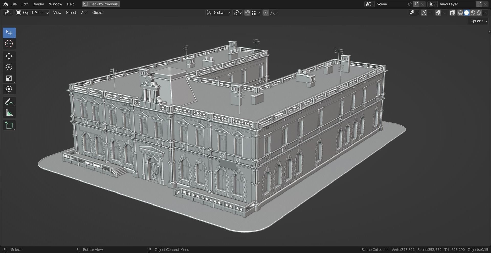 Eastern European Building 010 Low-poly 3D model_17