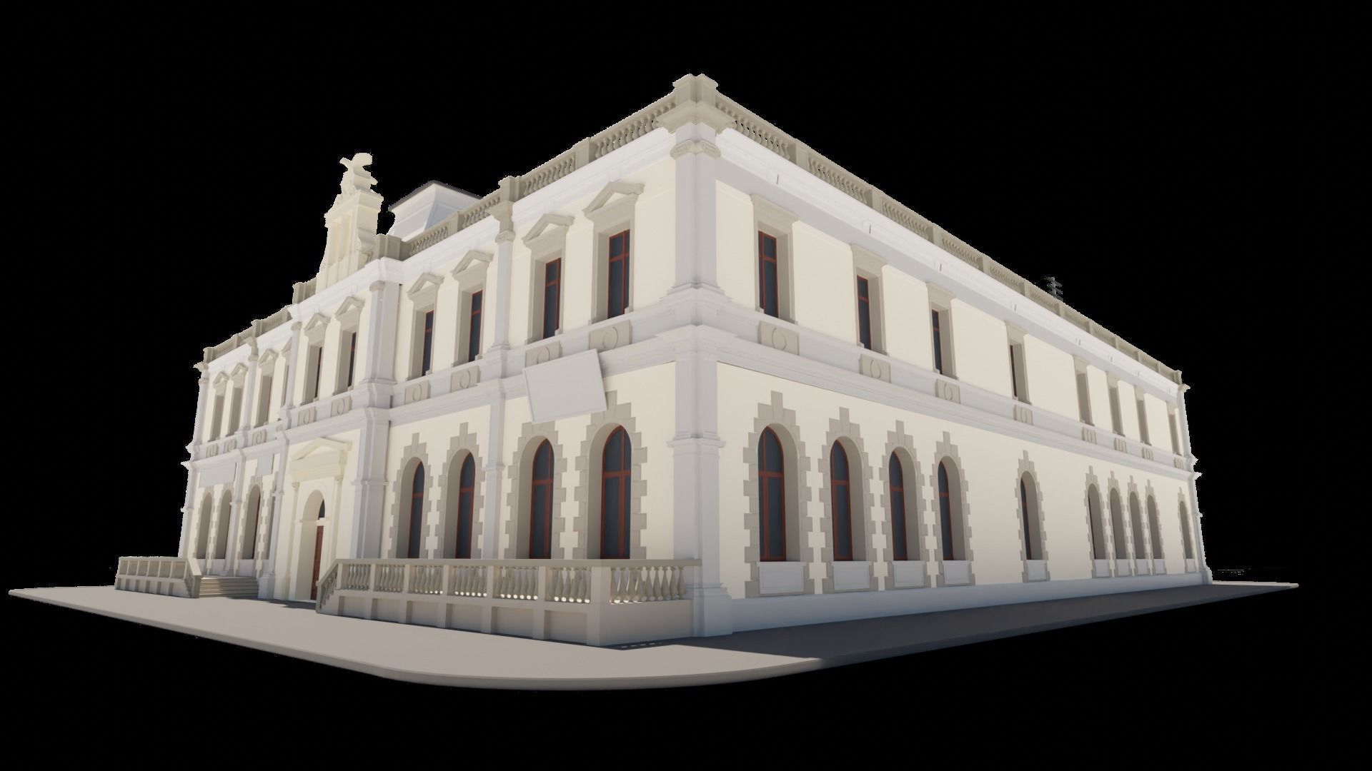 Eastern European Building 010 Low-poly 3D model_36