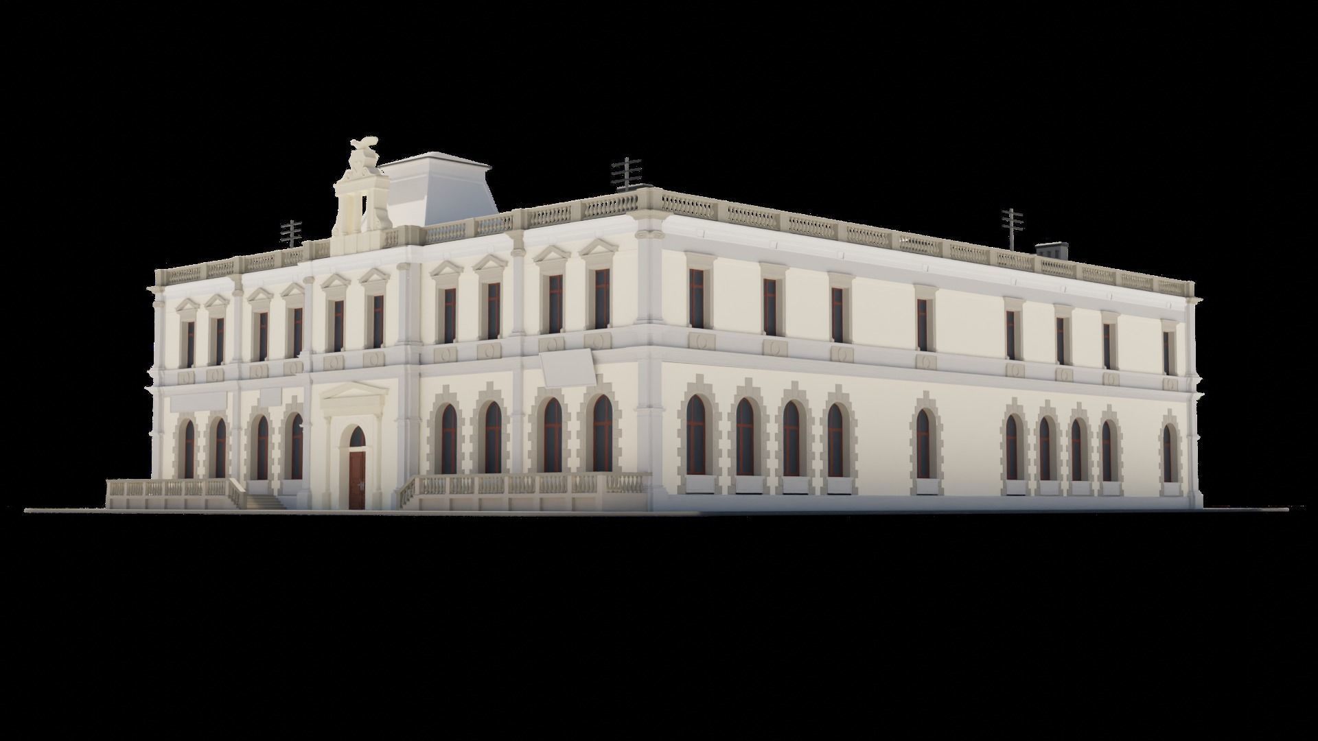 Eastern European Building 010 Low-poly 3D model_27