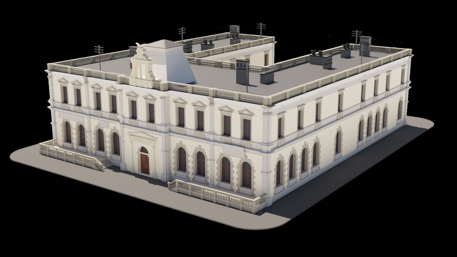 Eastern European Building 010 Low-poly 3D model_33