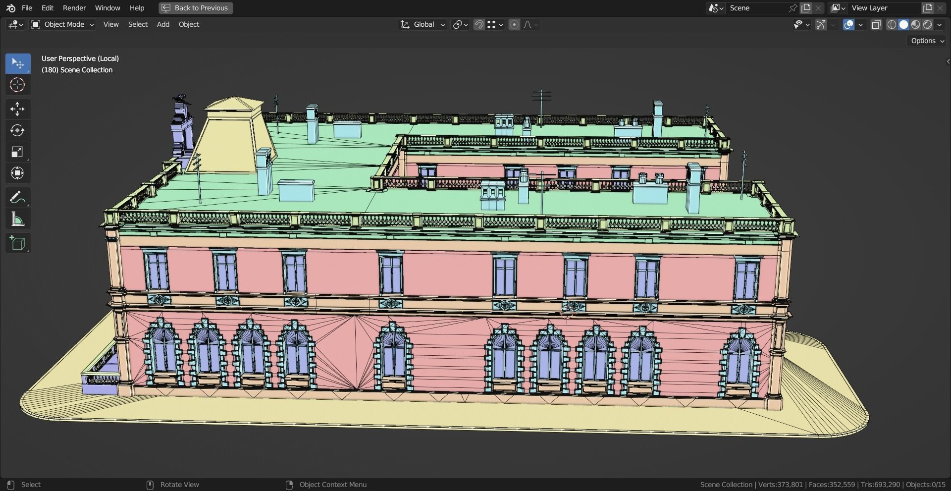 Eastern European Building 010 Low-poly 3D model_15