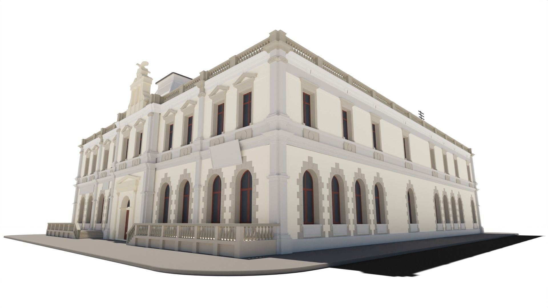 Eastern European Building 010 Low-poly 3D model_24