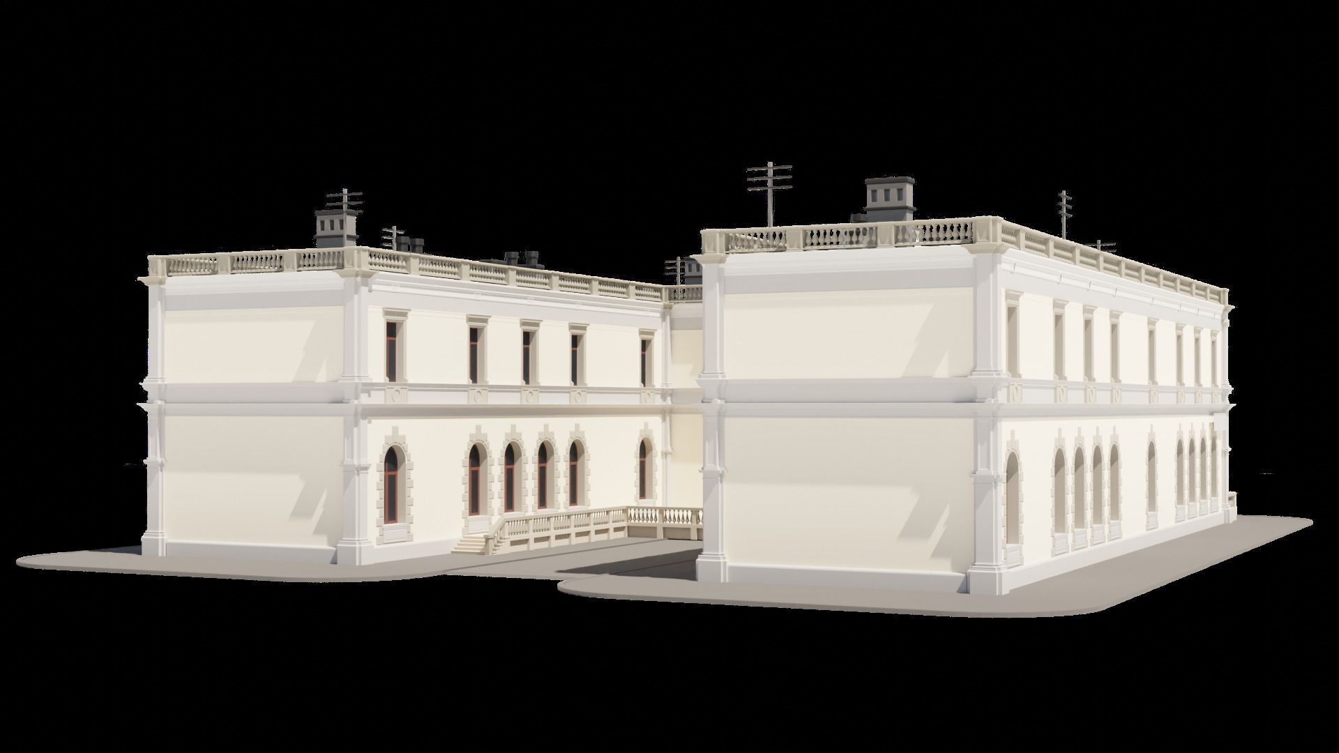 Eastern European Building 010 Low-poly 3D model_26