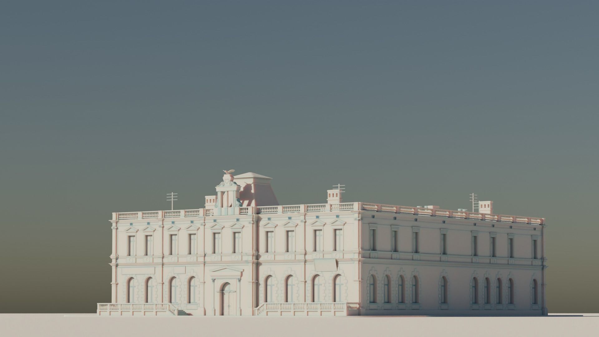 Eastern European Building 010 Low-poly 3D model_2