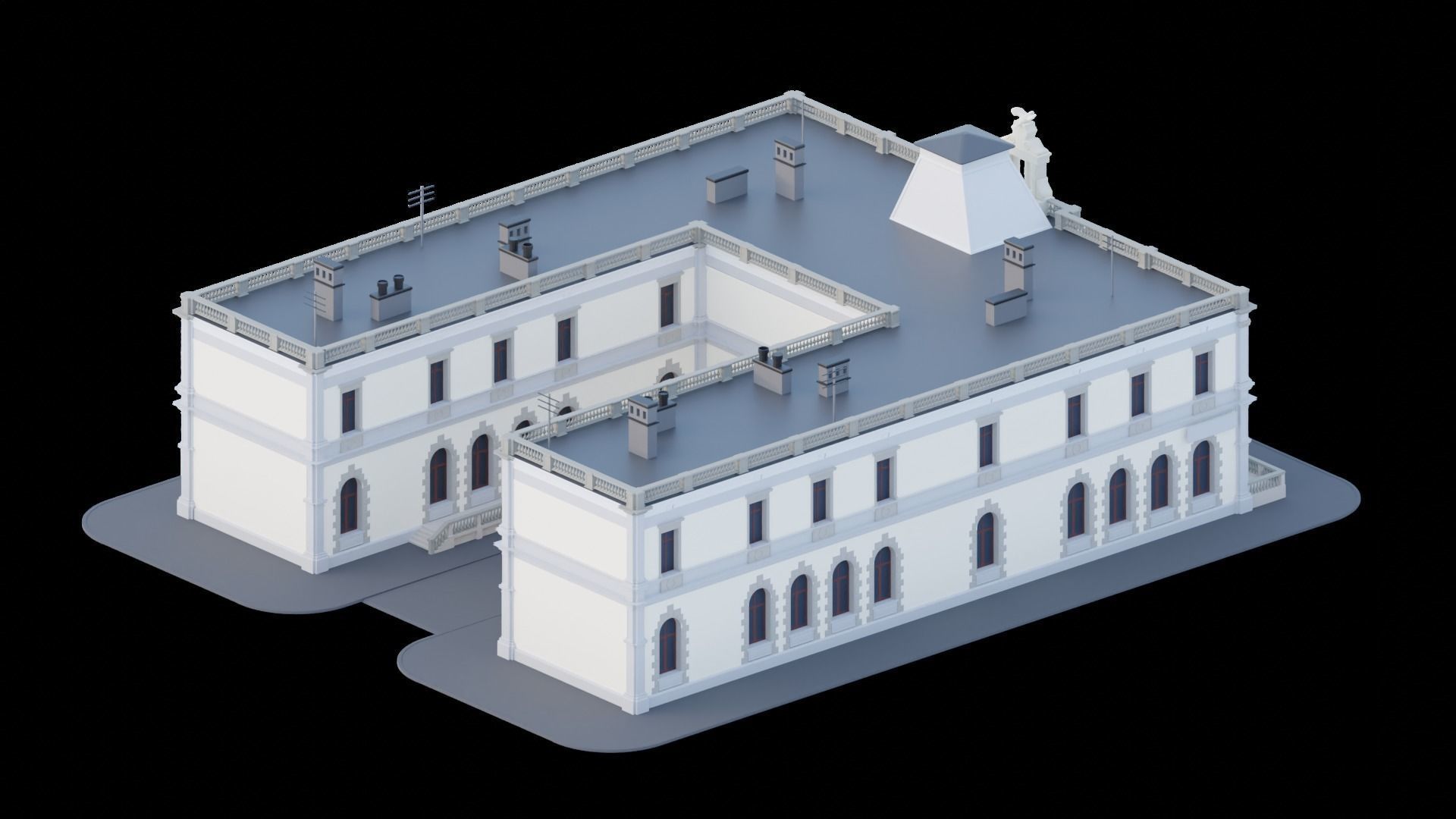 Eastern European Building 010 Low-poly 3D model_38