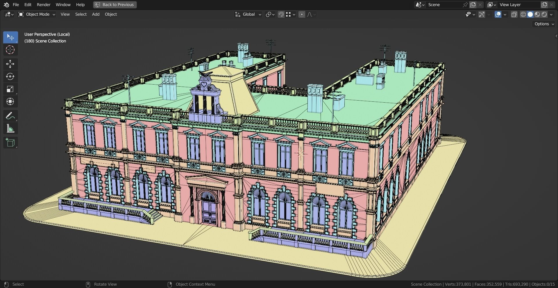 Eastern European Building 010 Low-poly 3D model_16