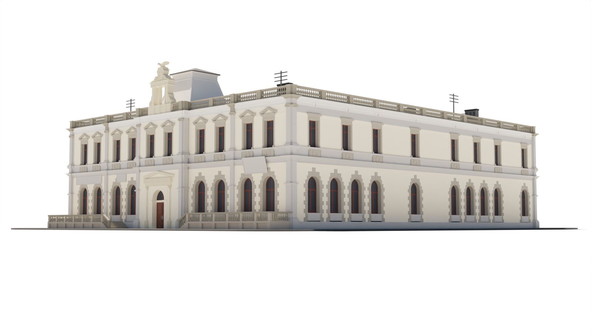 Eastern European Building 010 Low-poly 3D model_23