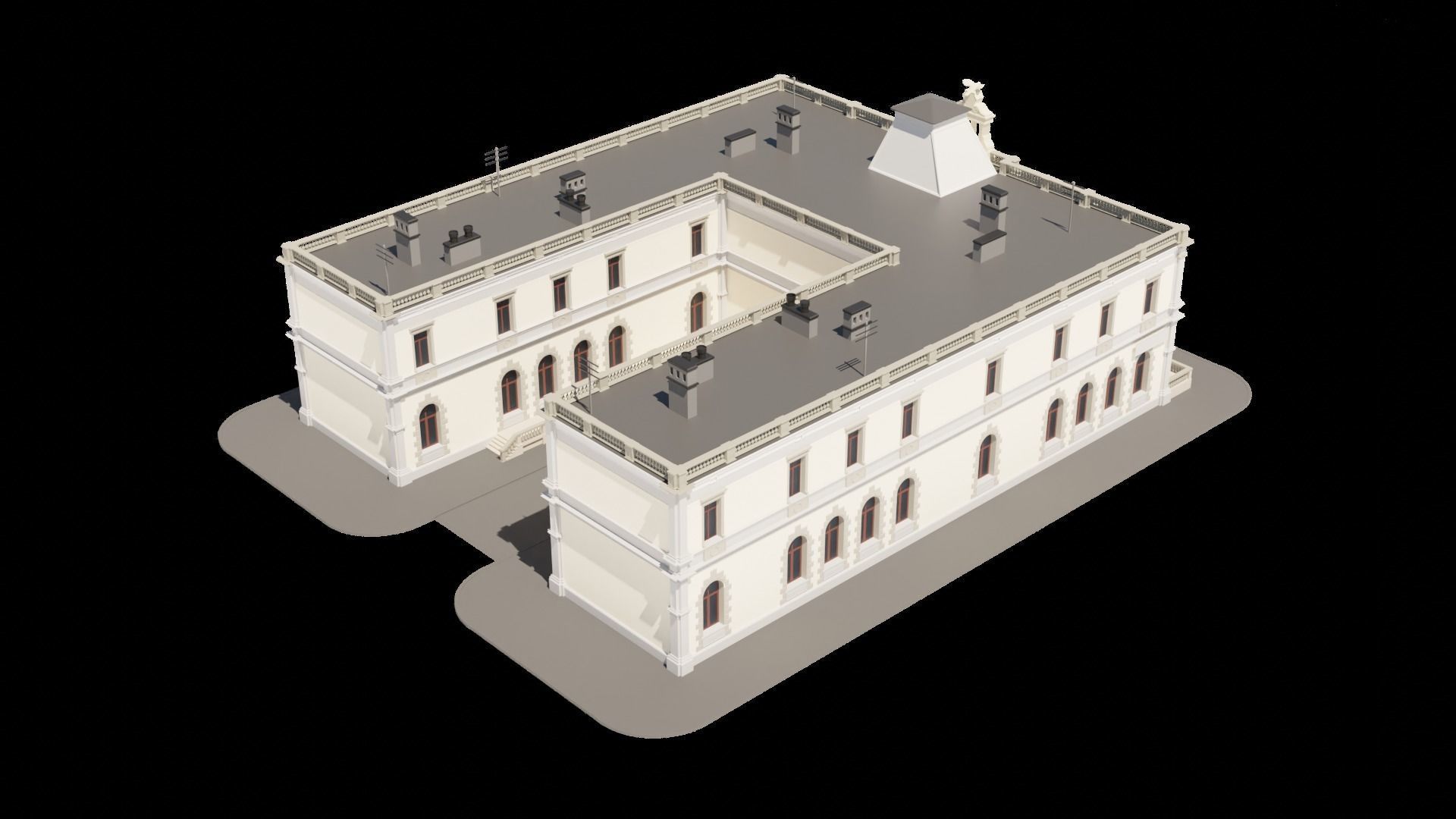 Eastern European Building 010 Low-poly 3D model_28