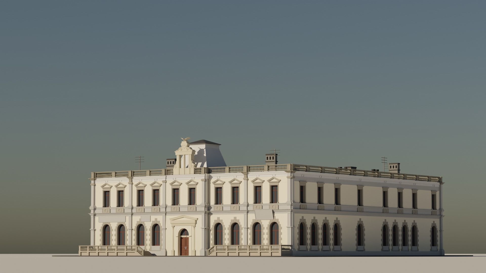 Eastern European Building 010 Low-poly 3D model_3