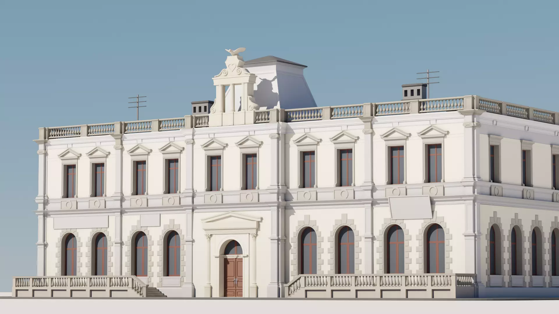 Eastern European Building 010 Low-poly 3D model_0
