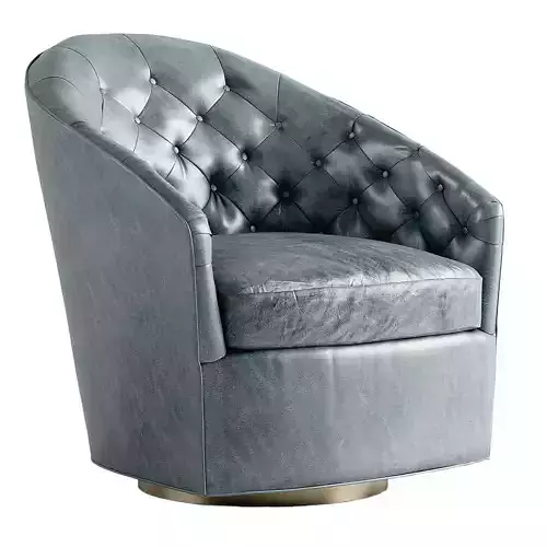 Arteriors Capri Chair Juniper Leather Champagne Swivel