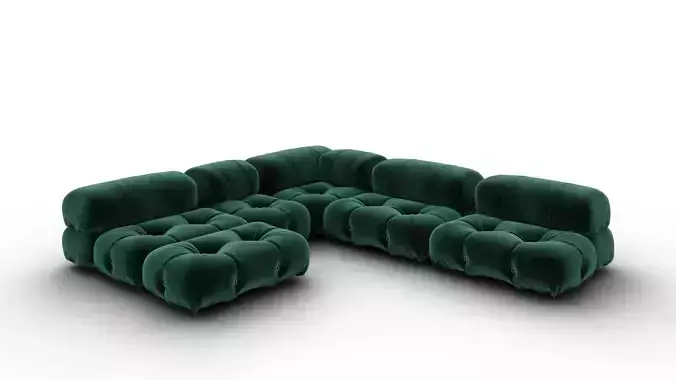 Sofa Green Velvet Modular Camaleonda