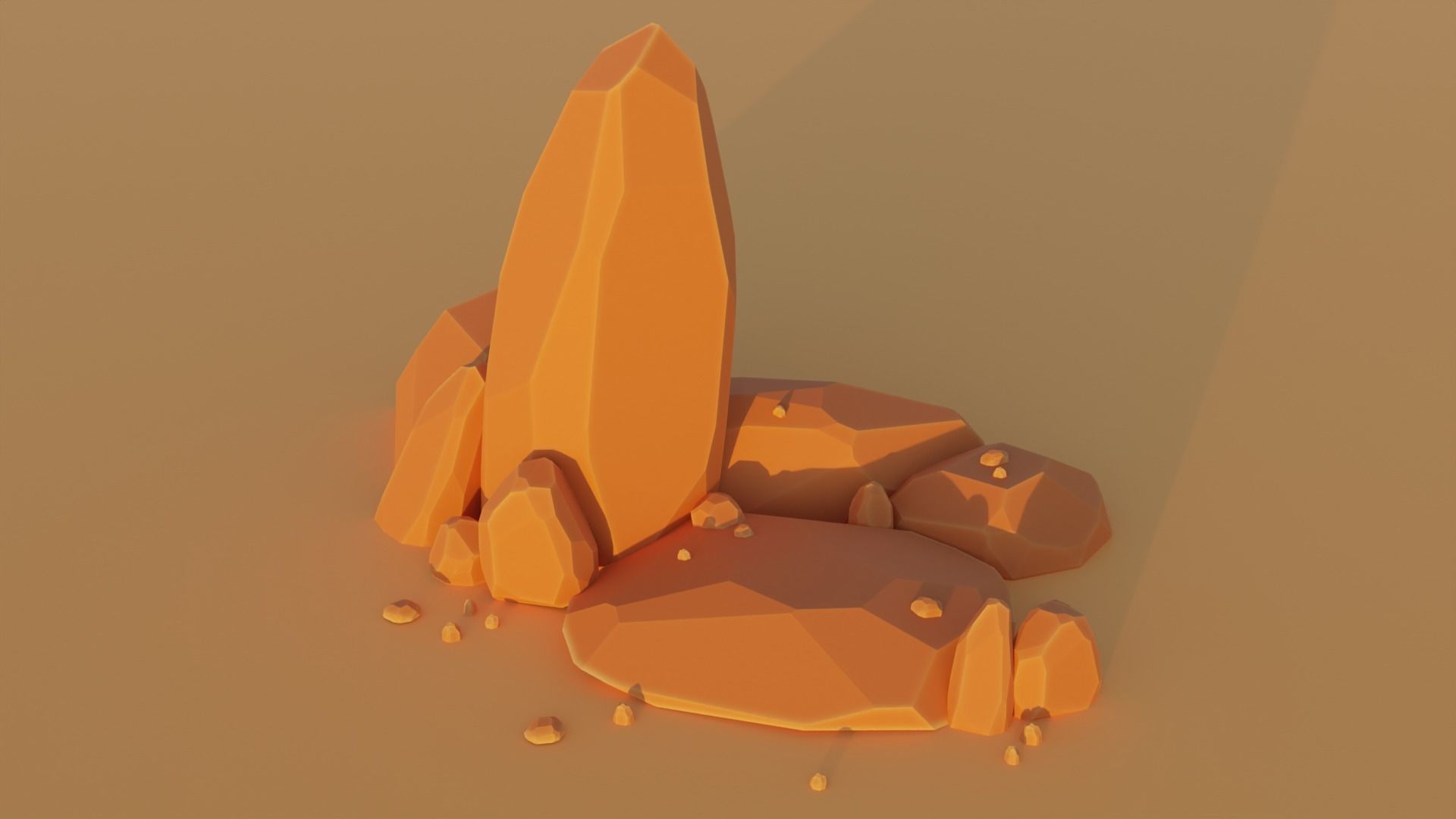 Low Poly Desert Pack 3D model_7