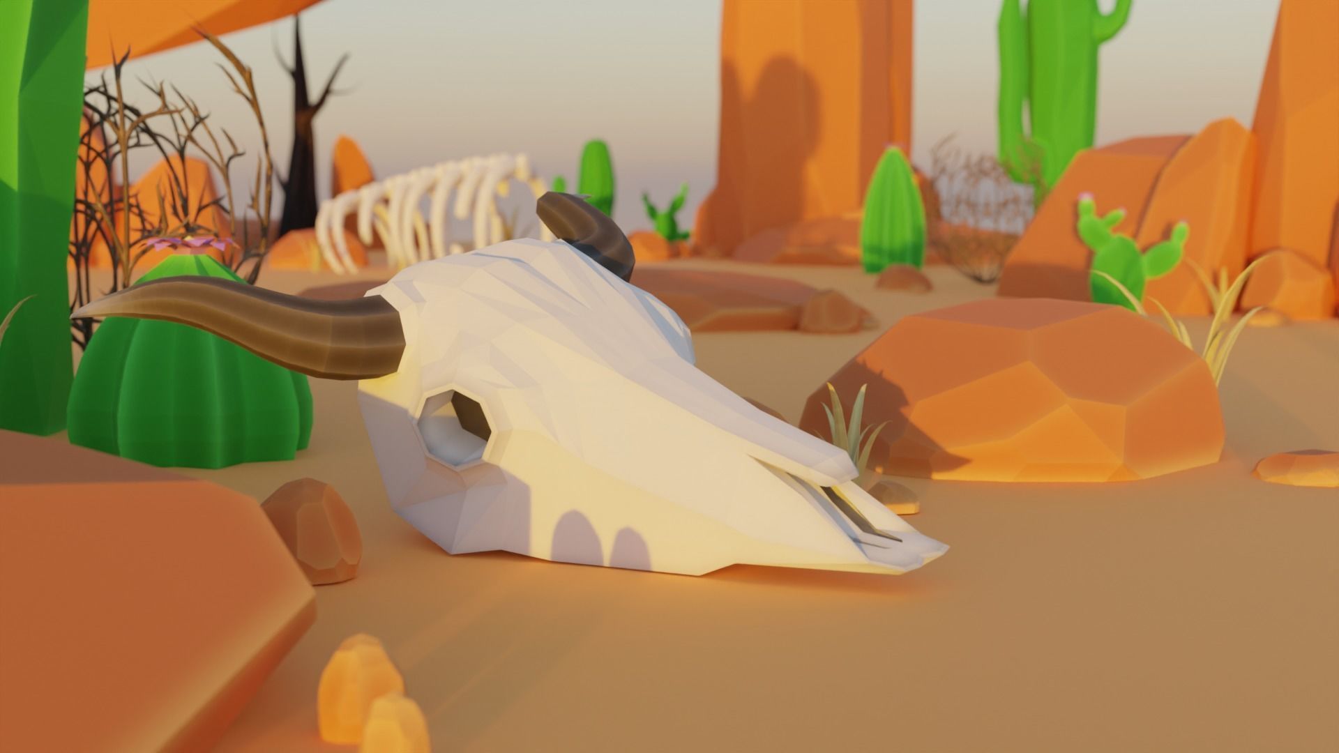 Low Poly Desert Pack 3D model_2
