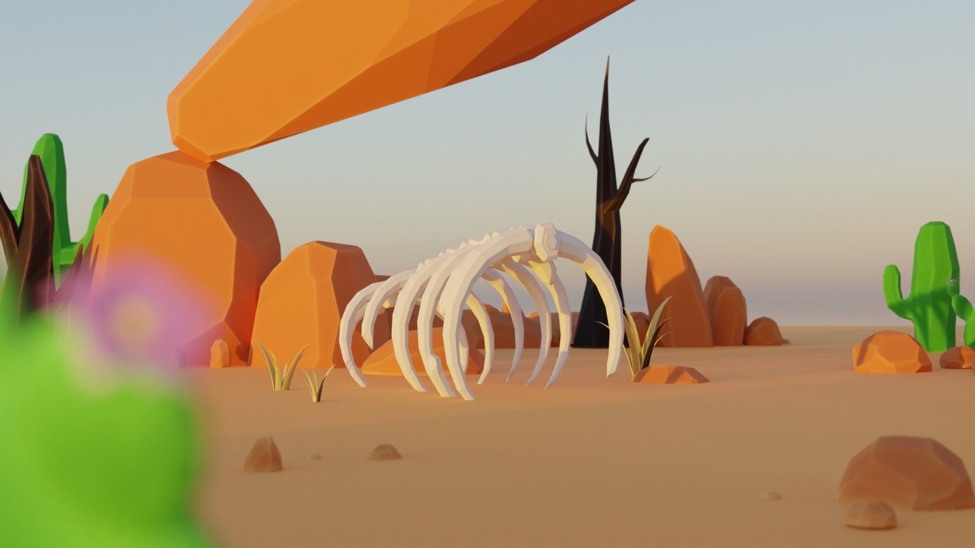Low Poly Desert Pack 3D model_4
