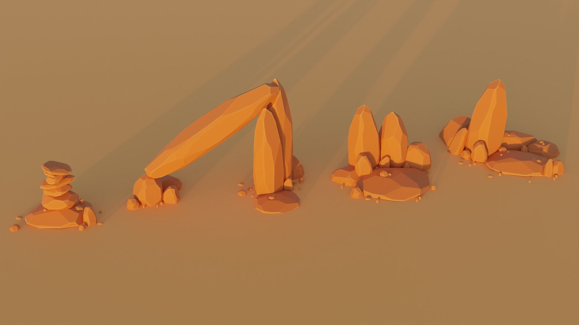 Low Poly Desert Pack 3D model_5