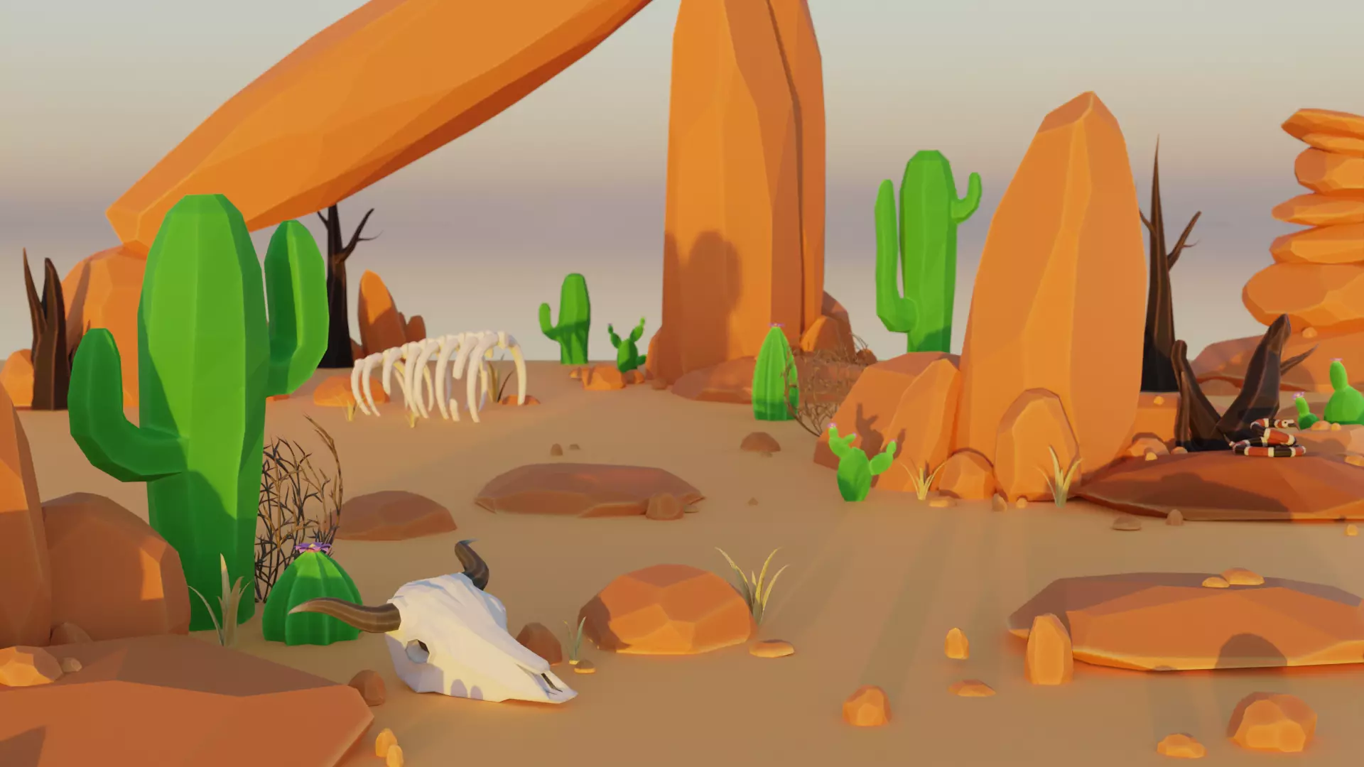 Low Poly Desert Pack 3D model_0