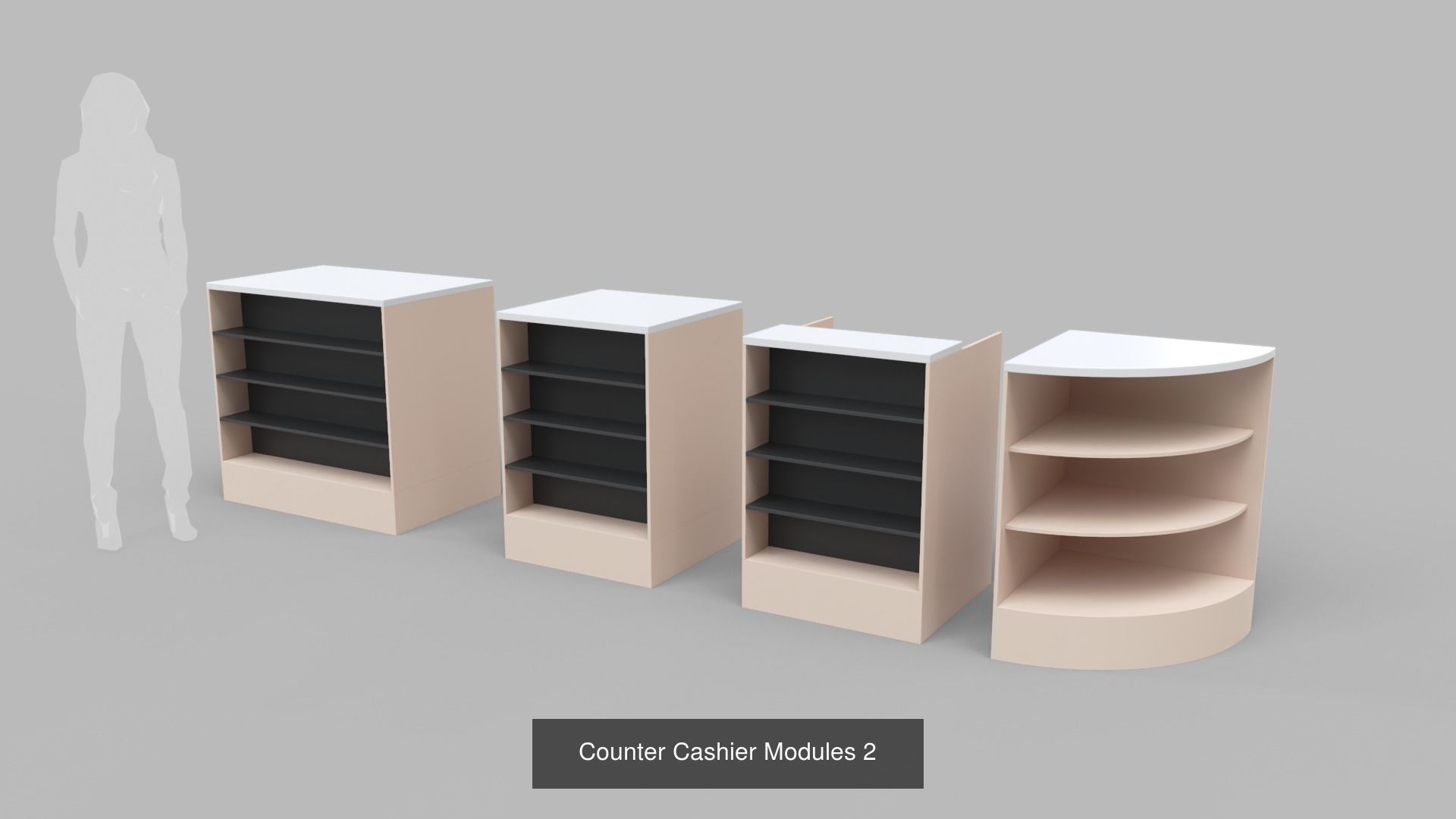 Counter Cashier Modules - Pack 3D Model Collection_2