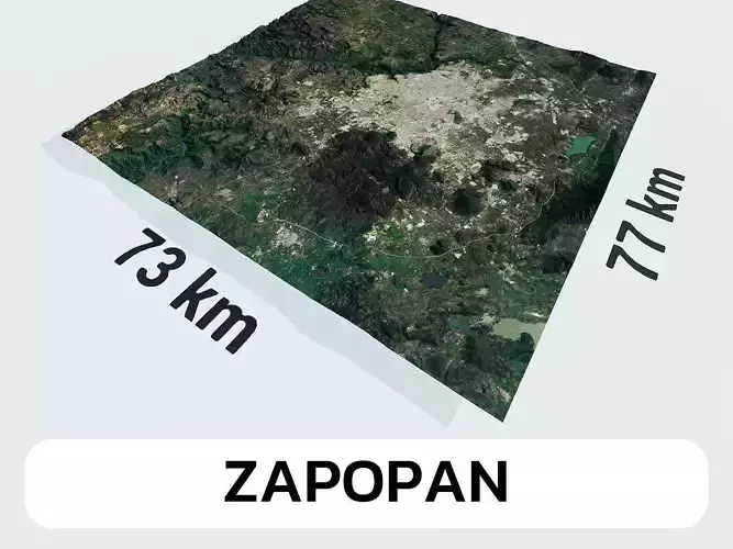 Zapopan Mexico City Landscape 3D Model