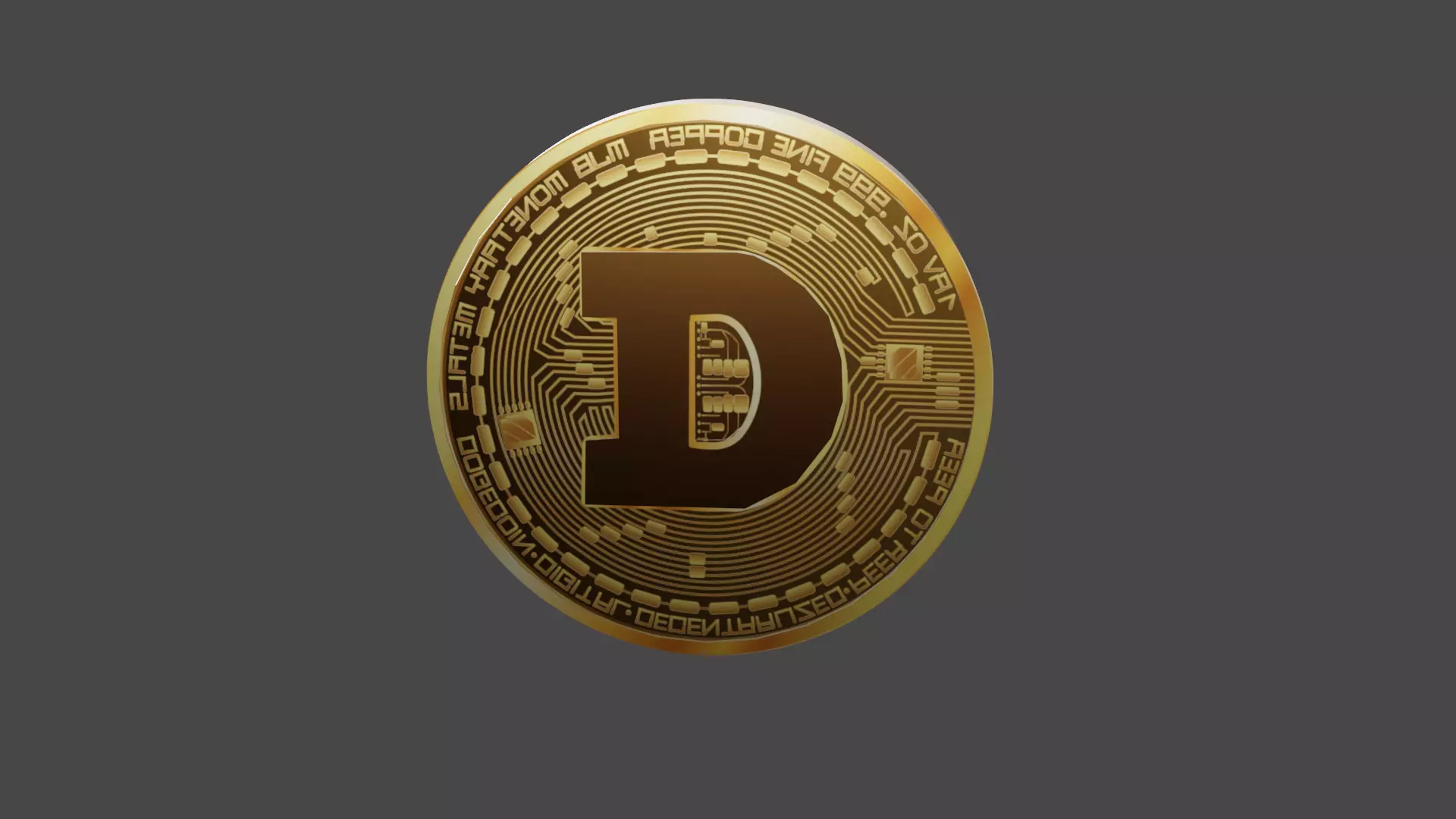 DogeCoin Low-poly 3D model