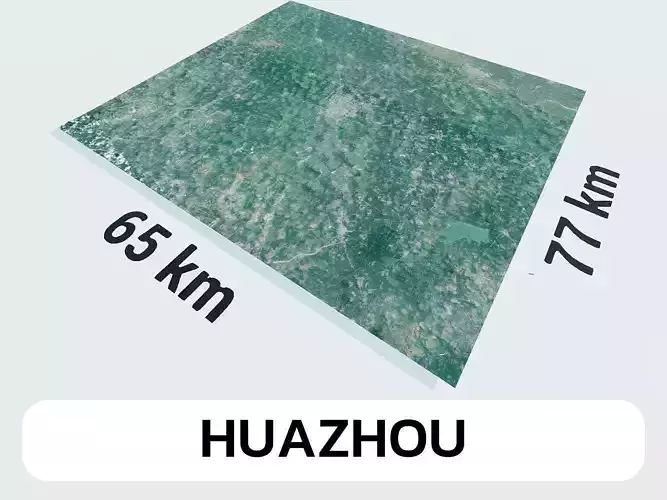 Huazhou China City Landscape 3D Model